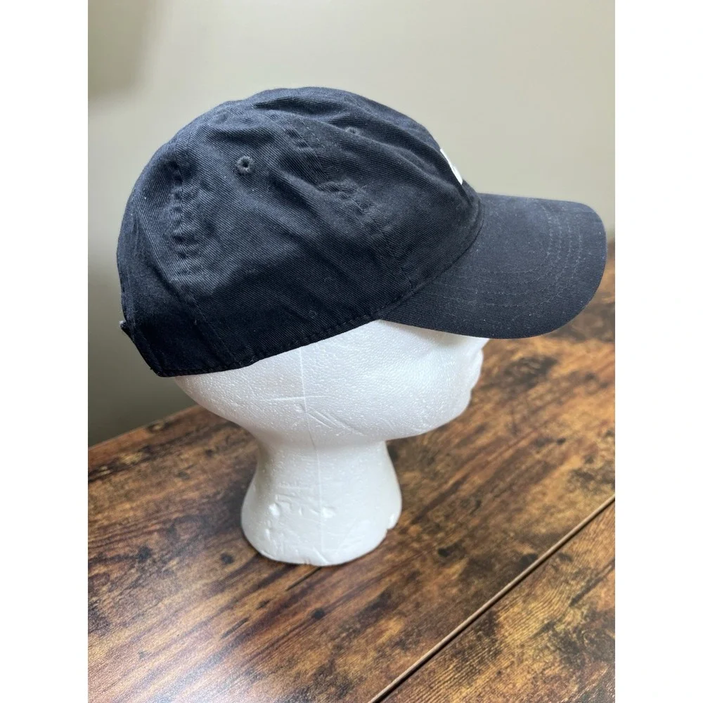Toddler Nike Black Adjustable Baseball Cap Hat White Swoosh Logo Unisex 2t-4t
